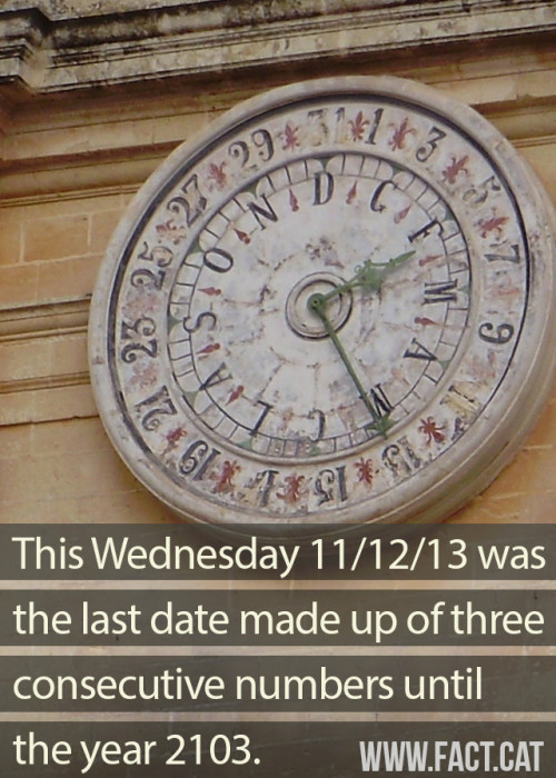  consecutive numbers on the calendar